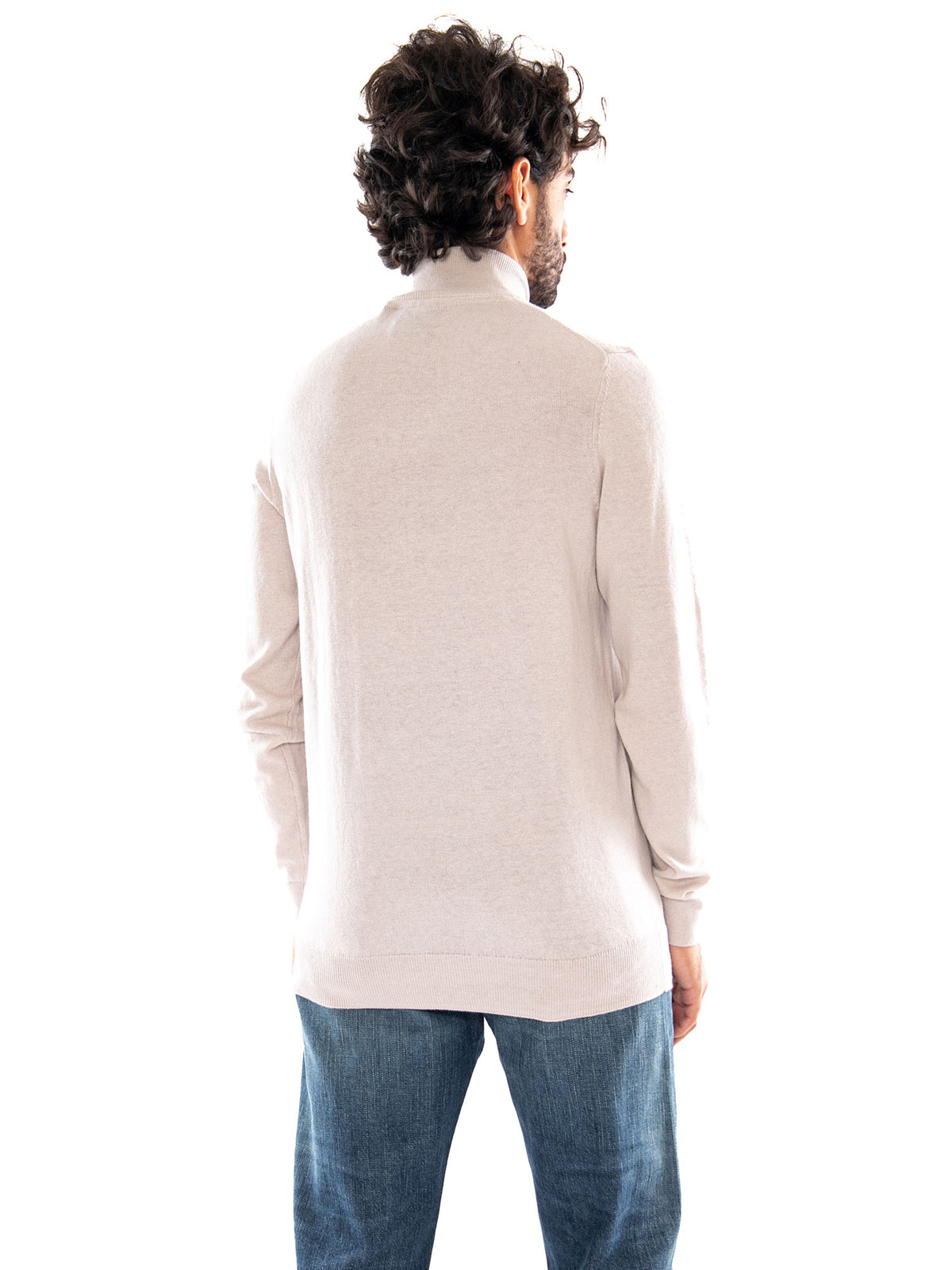 Lyle & Scott Cotton Merino Quarter Zip Jumper Cove - Maglione Uomo Beige<BR/><BR/> KN2112VC W870 LYLE & SCOTT 