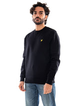 Lyle & Scott Crew Neck Brushback Sweatshirt Jet Black - Schwarzes Herren Sweatshirt mit Rundhalsausschnitt LYLE & SCOTT
