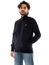 Lyle & Scott Brushback Full Zip Jet Black - Herren Sweatjacke mit durchgehendem Reißverschluss Schwarz Herren LYLE & SCOTT