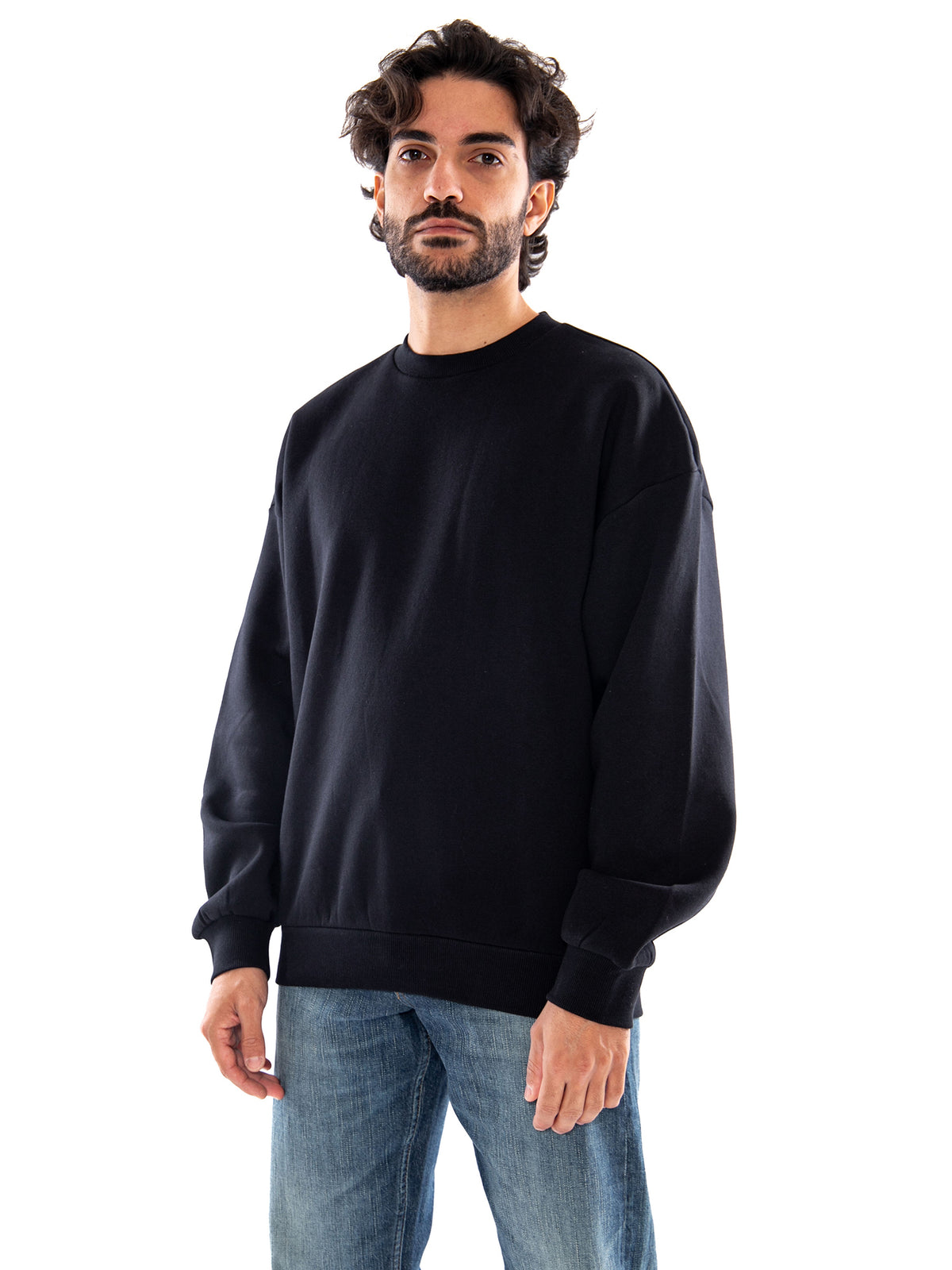 Only & Sons ONSCERES OVZ LS Crew Sweat NOOS Black - Felpa Girocollo Uomo Nera 22036787 4971995 ONLY & SONS 