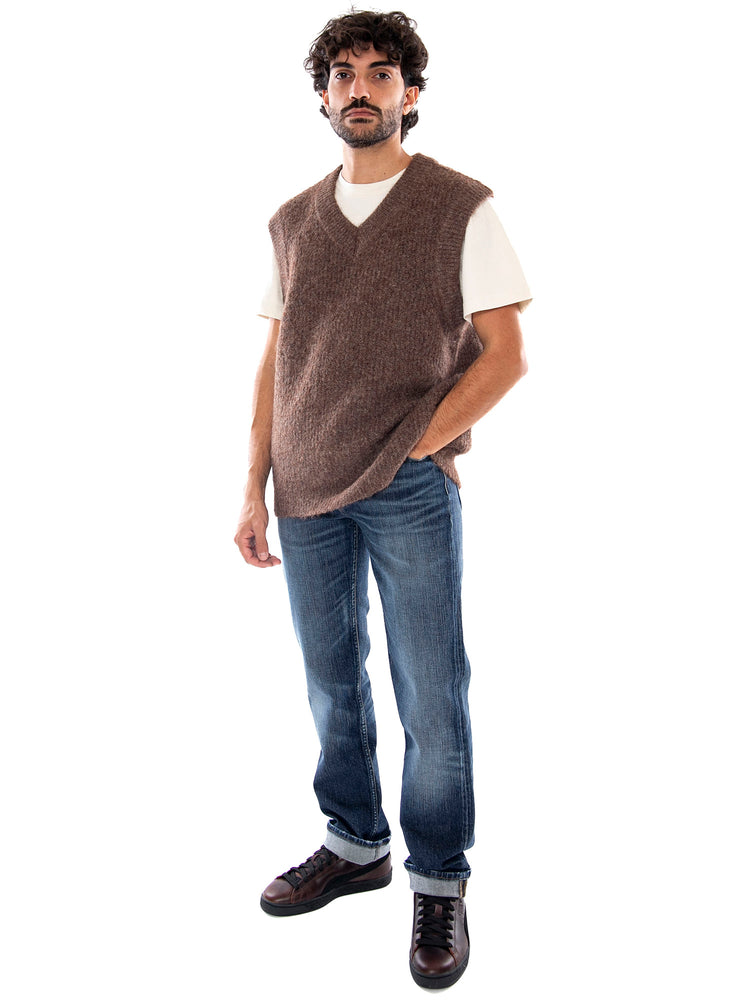 Only & Sons Onstroy RLX 12 V-Neck Vest Ermine - Gilet Uomo Marrone<BR/><BR/> 22037314 5076450 ONLY & SONS 