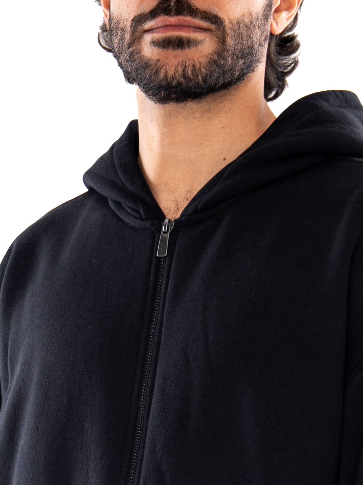 Only & Sons ONSCERES OVZ Zip Hoodie Sweat NOOS Black - Felpa Uomo con Cappuccio e Zip Nera<BR/><BR/> 22038675 5026120 ONLY & SONS 