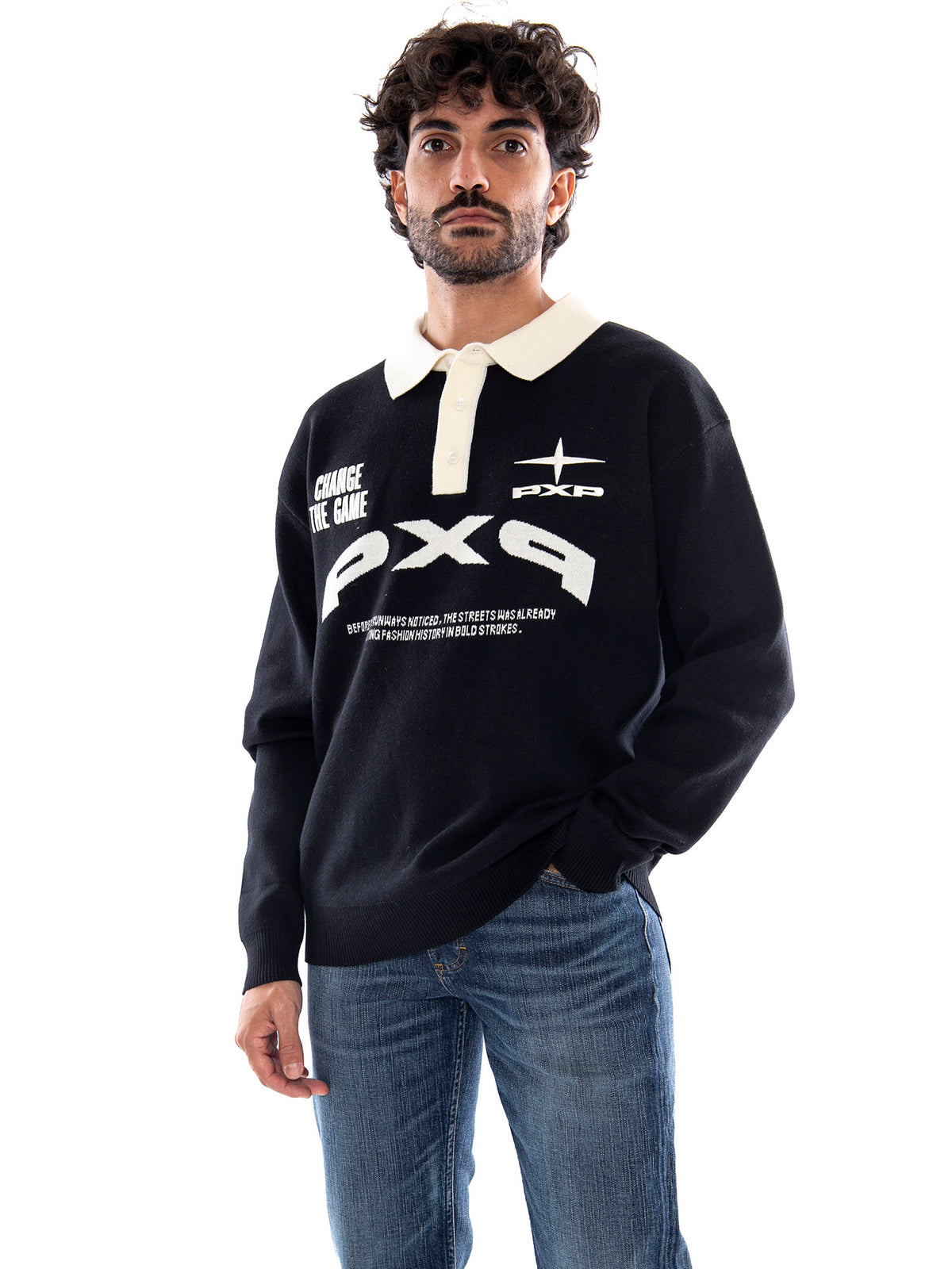 PXP Pulls Black - Maglia Polo Uomo Nera 2661014 BKCC PXP 