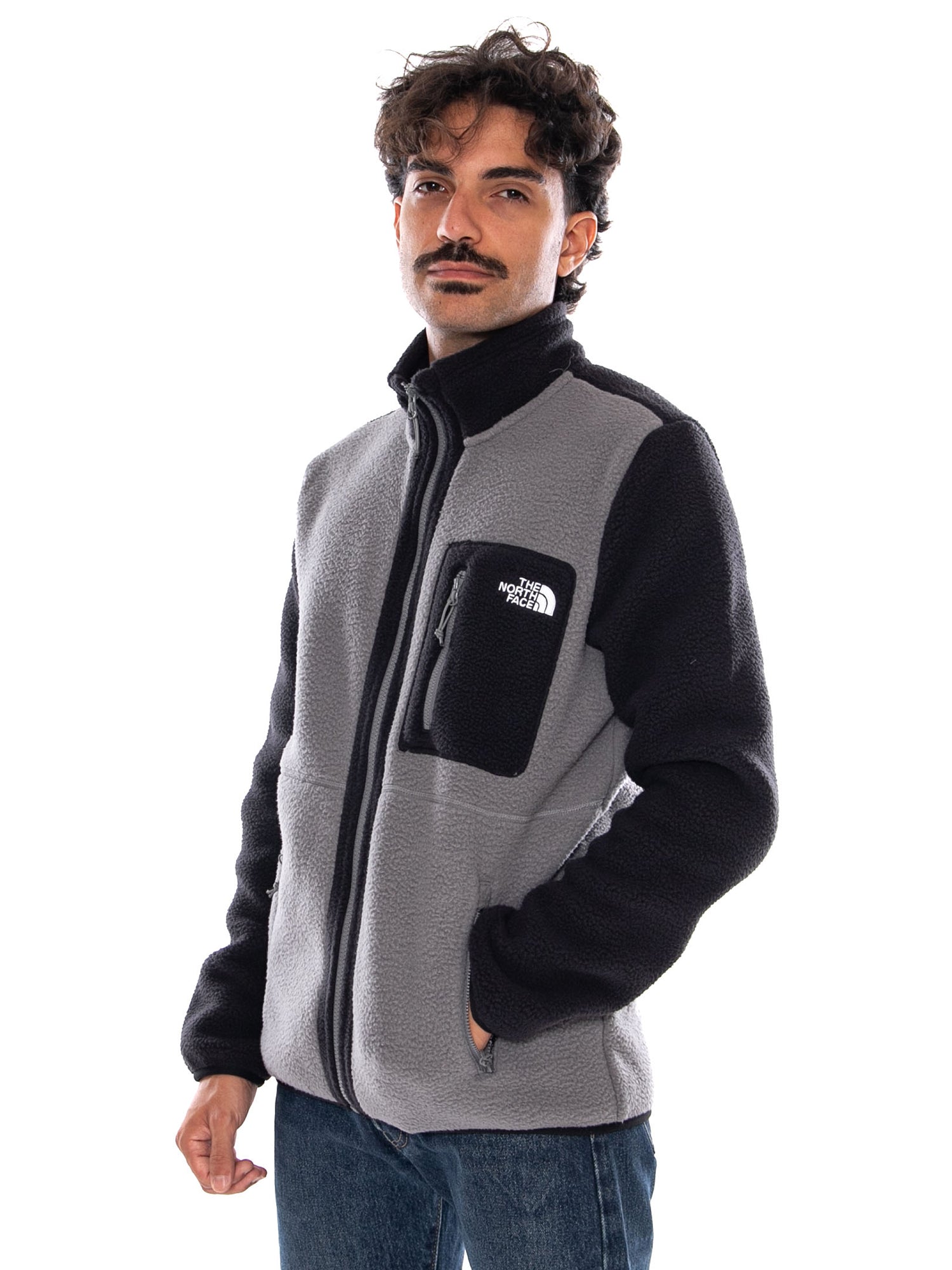 THE NORTH FACE M YUMIORI FULL ZIP SMOKE PEARL - Felpa con Zip Intera e Tasche Uomo Grigia NF0A883R RPI1 THE NORTH FACE 