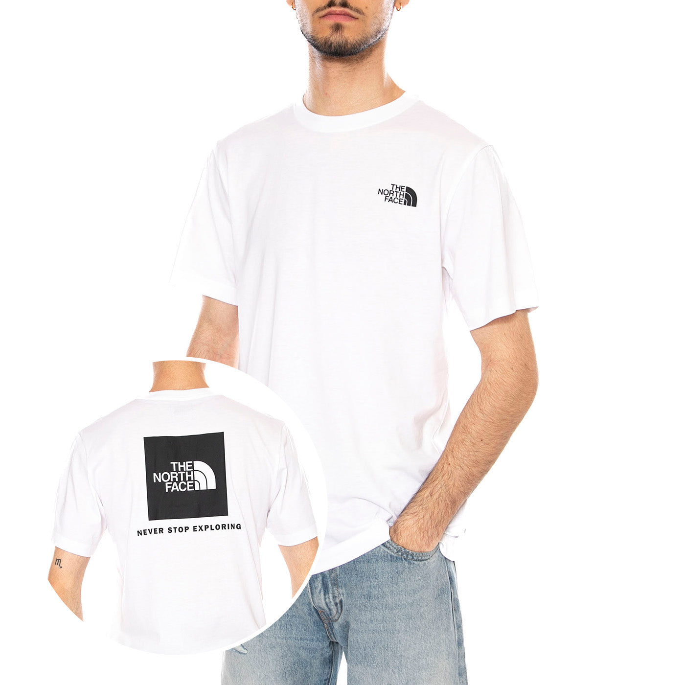 M EVO BOX NSE REG SS - Maglietta Girocollo Uomo Bianca NF0A8B6K FN41 THE NORTH FACE 