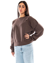 The North Face W ESS SD Boxy OS Crew Smokey Brown - Felpa Donna Marrone  Donna THE NORTH FACE