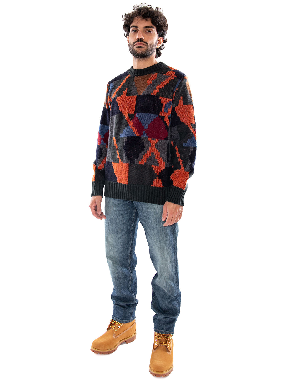 Thinking MU Matgi Pixel Knitted Sweater - Maglione Uomo in Maglia Multicolore MKN00172 PXL THINKING MU 