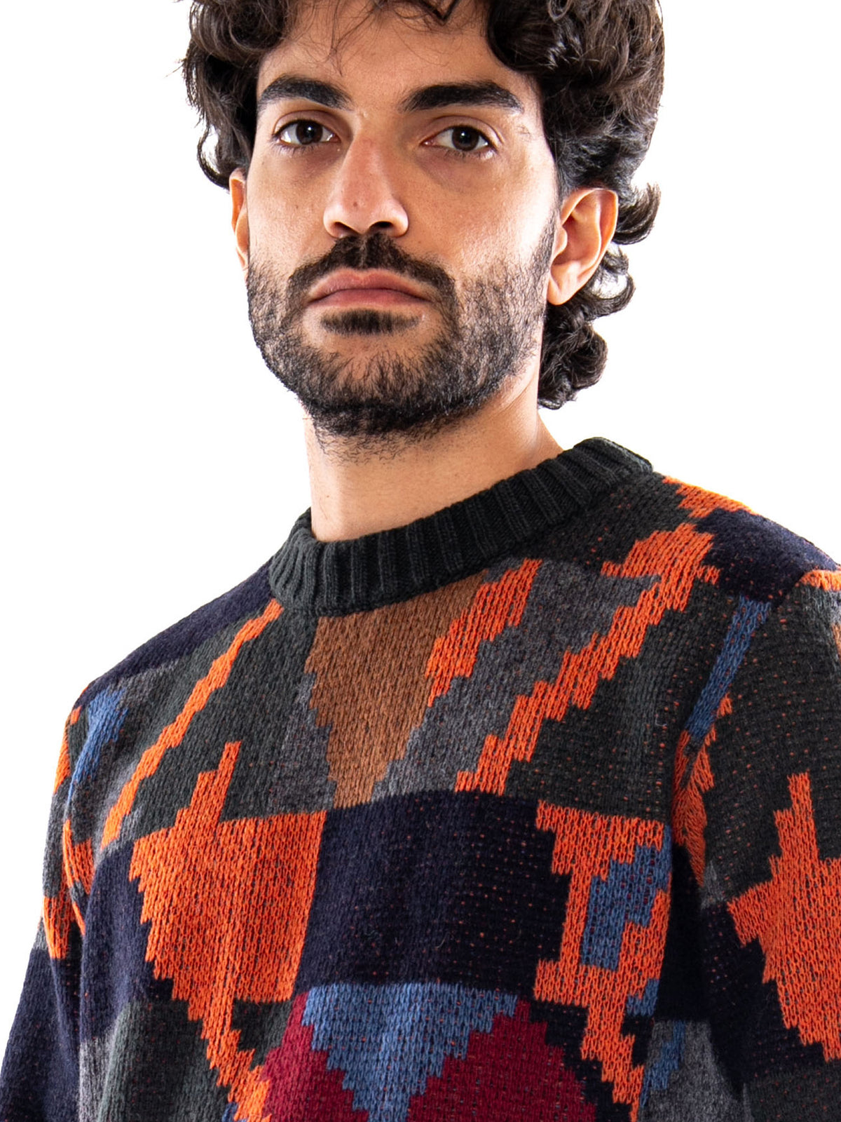 Thinking MU Matgi Pixel Knitted Sweater - Maglione Uomo in Maglia Multicolore MKN00172 PXL THINKING MU 