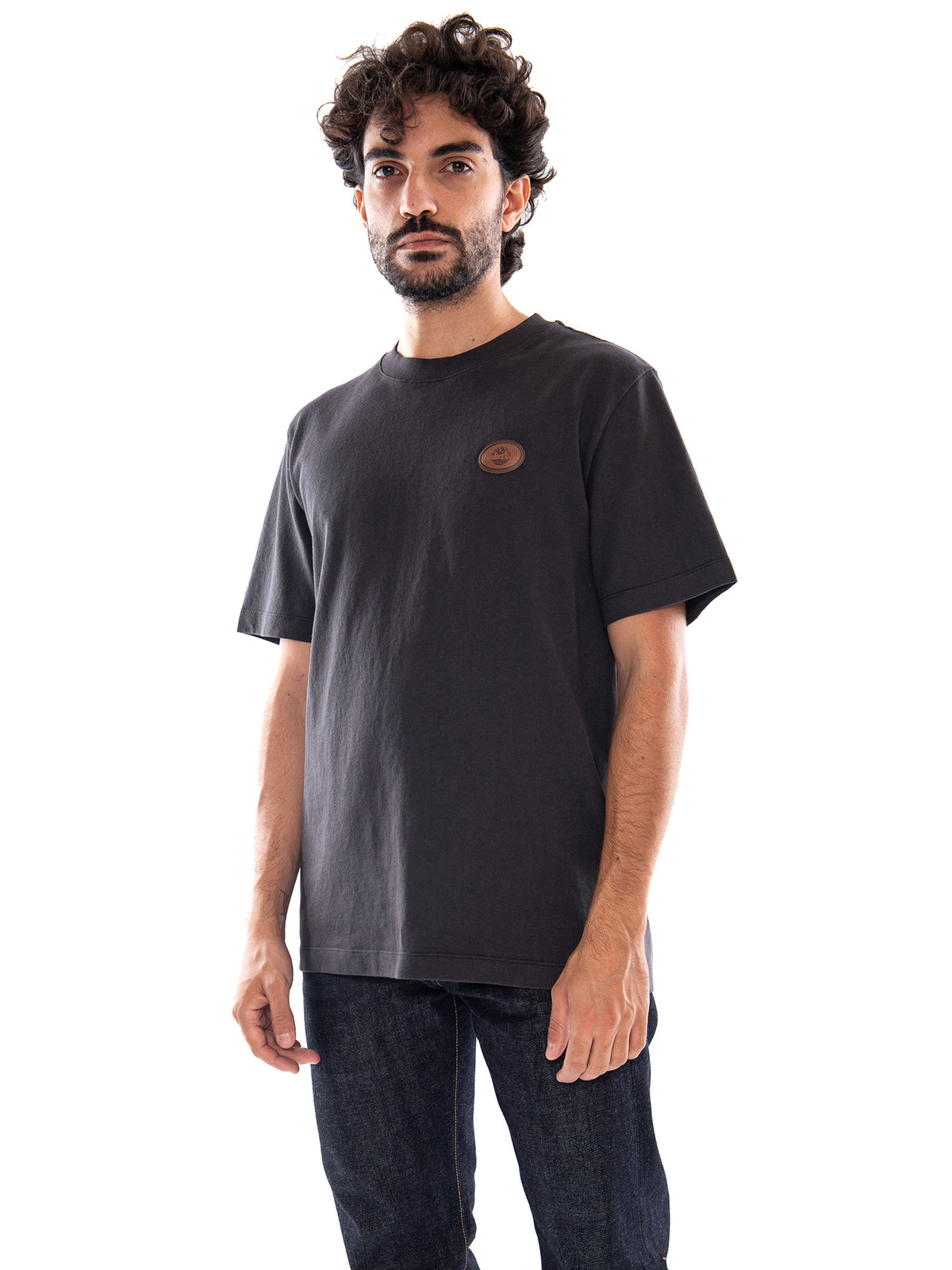 Timberland Leather Badge HW SS Tee Vintage Black - T-Shirt Uomo Nera<BR/><BR/> TBC0YHDE CN11 TIMBERLAND 