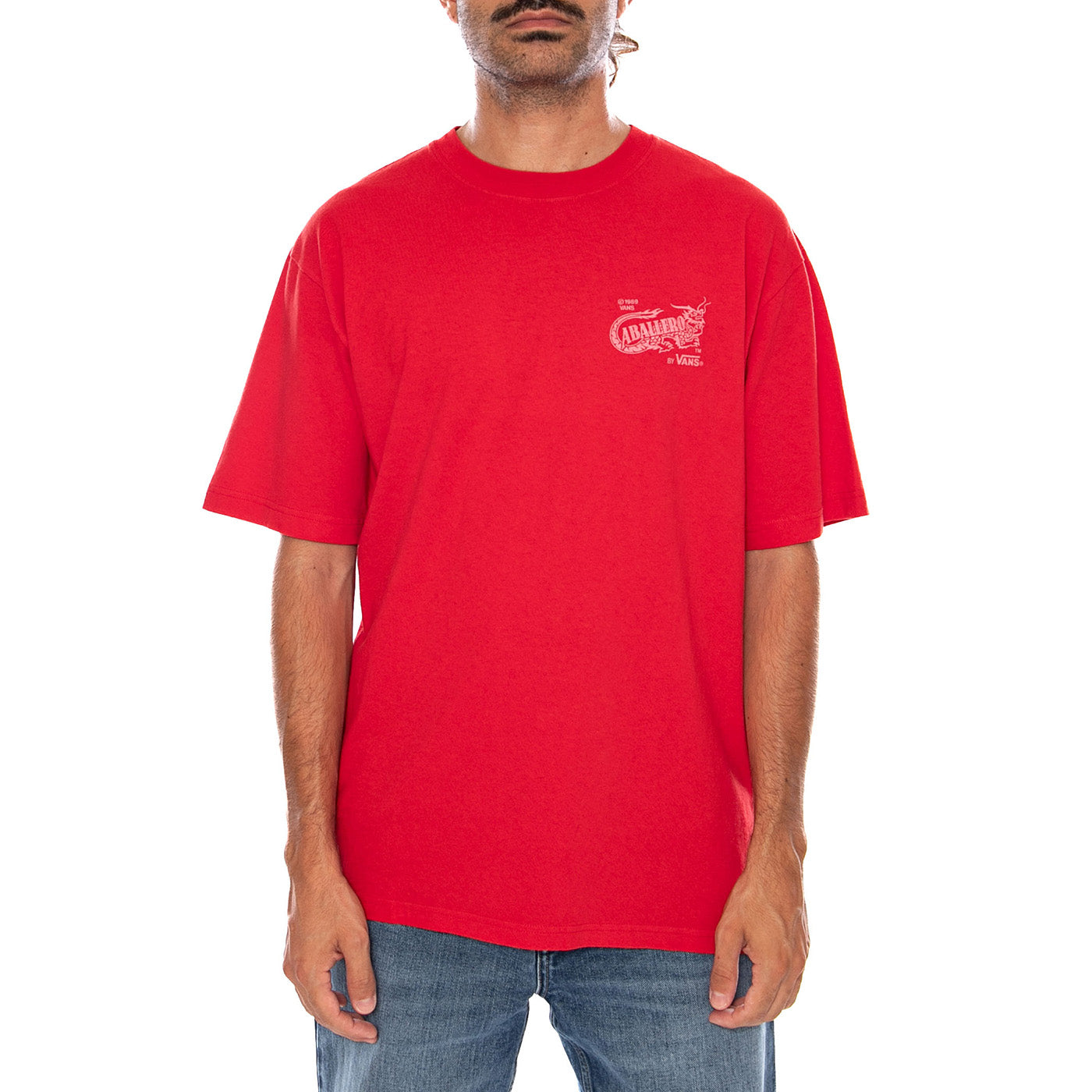 CABALLERO SS TEE RACING RED - Maglietta Girocollo Uomo Rossa VN000XHB IZQ1 VANS 