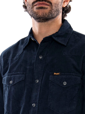 Wrangler Western Shirt Dark Sapphire Blue - Camicia Western Uomo Blu 112386903 BL WRANGLER 