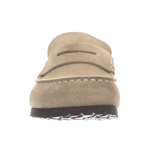 Birkenstock Naples Wrapped Suede Leather Narrow Fit Taupe - Mocassini Uomo Beige 1029710 TPE BIRKENSTOCK 