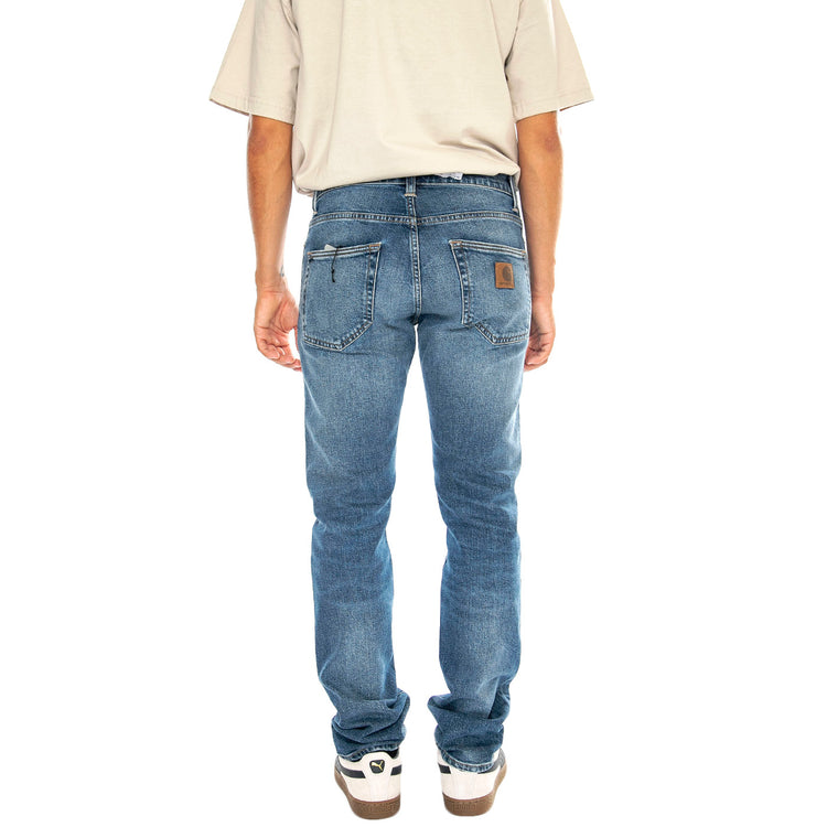 KLONDIKE PANT BLUE MID USED WASH - Pantaloni Denim Jeans Uomo Blu I024898 01WH CARHARTT WIP 