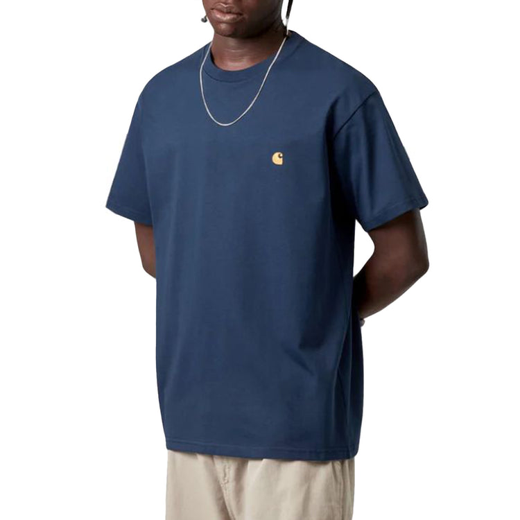 S/S CHASE T-SHIRT JUPITER / GOLD - Maglietta Girocollo Uomo Blu I026391 3H6XX CARHARTT WIP 