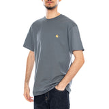 S/S Chase T-Shirt Cozy Blur / Gold – Herren Rundhals T-Shirt Blau  Herren CARHARTT WIP
