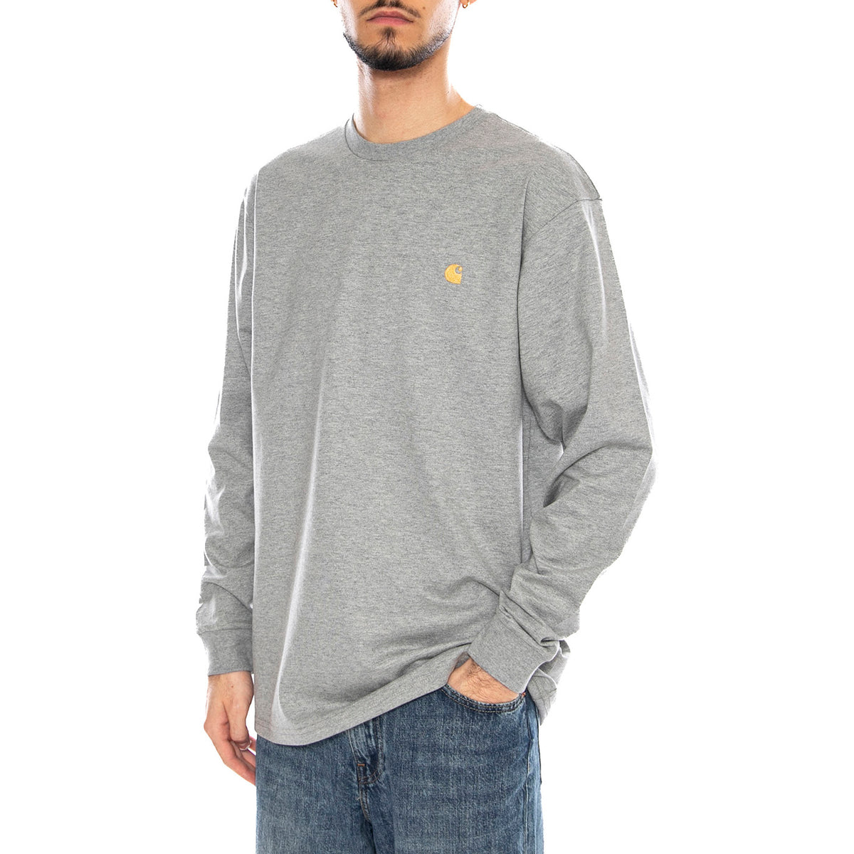 L/S Chase T-Shirt - Maglietta Maniche Lunghe Uomo Grigia I026392 00MXX CARHARTT WIP 