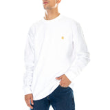 L/S CHASE T-SHIRT WHITE / GOLD - Rundhals-Langarmshirt Herren Weiß Herren CARHARTT WIP