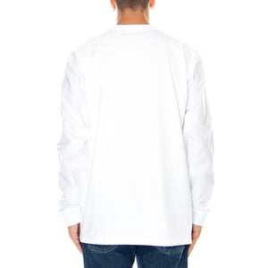 L/S CHASE T-SHIRT WHITE / GOLD - Maglietta Girocollo Maniche Lunghe Uomo Bianca I026392 00RXX CARHARTT WIP 