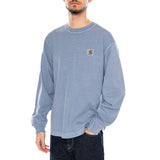 L/S Nelson T-Shirt Gentle Blue - Langarmshirt Rundhals Herren Blau Herren CARHARTT WIP