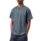 S/S AMERICAN SCRIPT T-SHIRT OFFICE BLUE - T-Shirt Rundhals Herren Blau Herren CARHARTT WIP