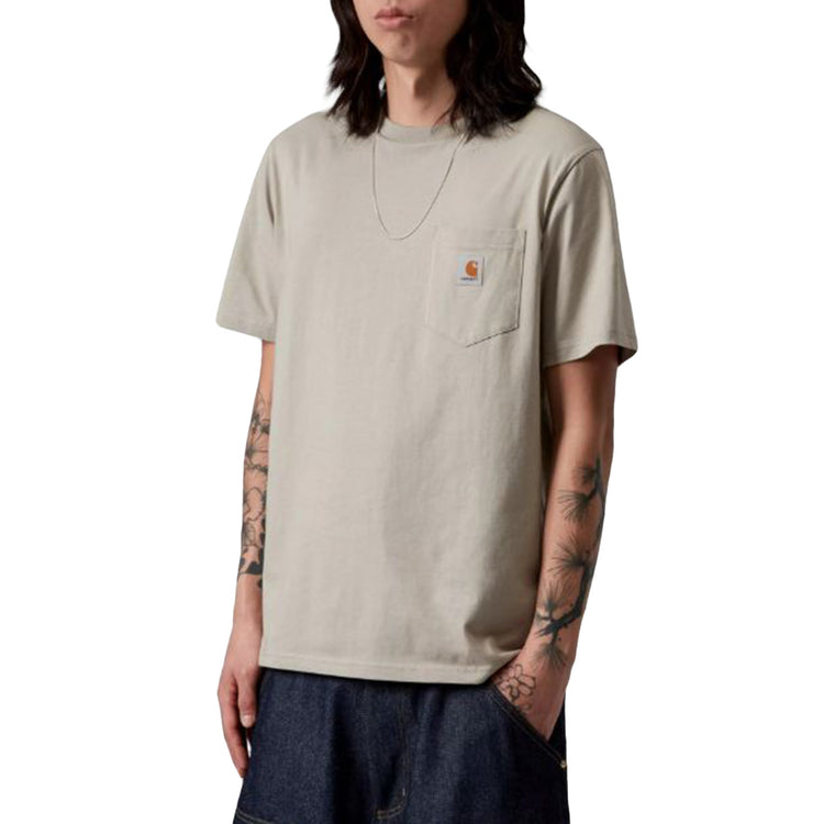 S/S POCKET T-SHIRT PUDDLE - Maglietta Girocollo Uomo Grigia I030434 3GEXX CARHARTT WIP 