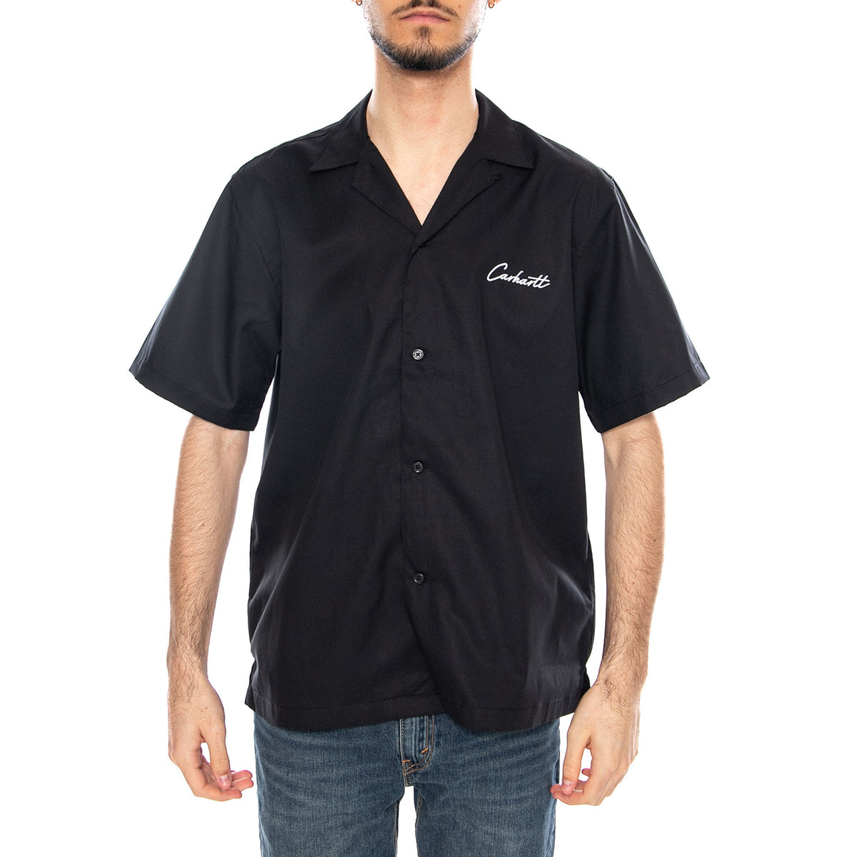 S/S Delray Shirt Black - Camicia Maniche Corte Uomo Nera I031465 0D2XX CARHARTT WIP 
