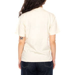W' S/S Script Embroidery T-Shirt - Cinursus / Cozy Purple - Maglietta Girocollo Donna Beige I032293 3O6XX CARHARTT WIP 