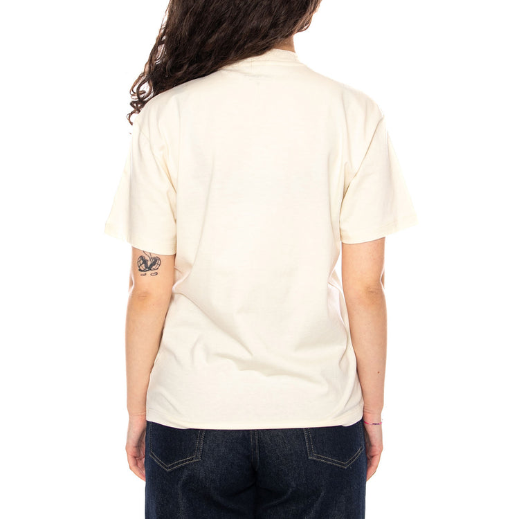 W' S/S Script Embroidery T-Shirt - Cinursus / Cozy Purple - Maglietta Girocollo Donna Beige I032293 3O6XX CARHARTT WIP 