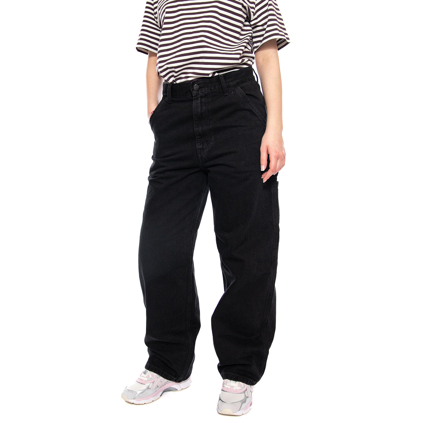 W' Brandon Single Knee Pant Black - Pantaloni Denim Jeans Donna Neri I034225 8906 CARHARTT WIP 