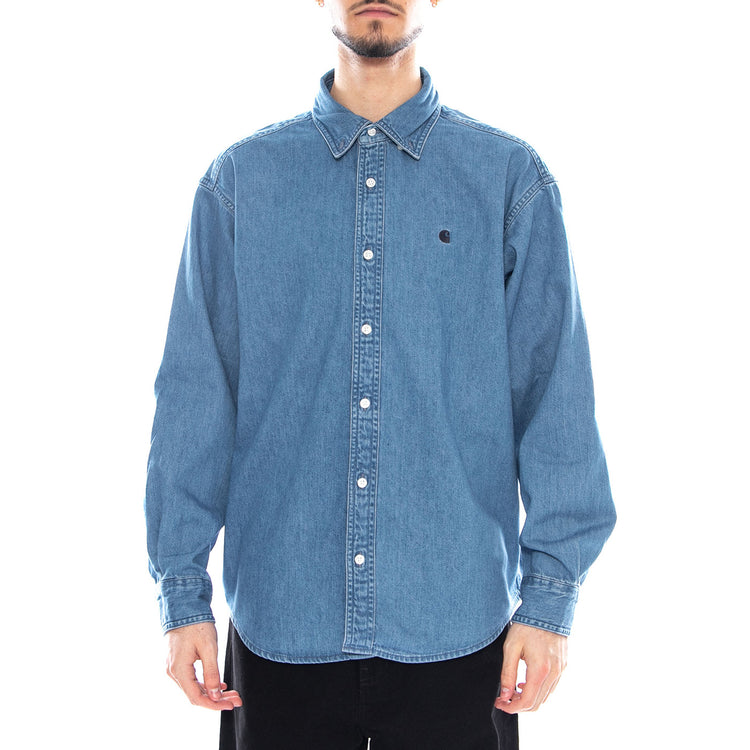 L/S Lucas Shirt - Camicia Uomo Blu I034525 0106 CARHARTT WIP 
