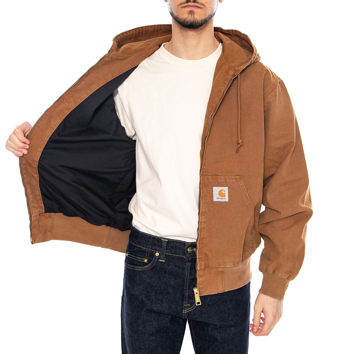 OG Active Jacket Hemilton Brown - Giacca con Cappuccio e Zip Uomo Marrone I034820 HZ4O CARHARTT WIP 