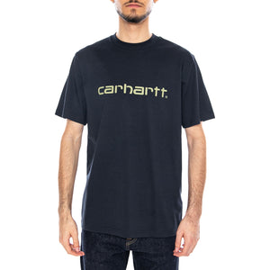 S/S Script T-Shirt Deep Night / Gentle Green - Maglietta Girocollo Uomo Blu I035700 3PLXX CARHARTT WIP 