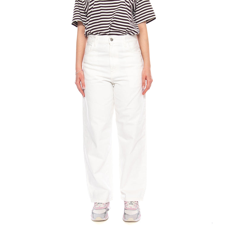 W' Brandon Pant White - Pantaloni Denim Jeans Donna Bianchi I035892 0202 CARHARTT WIP 