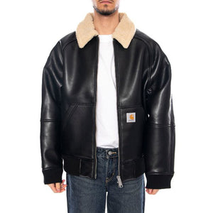 SHEPTON JACKET BLACK / NATURAL - Giacca Uomo Nera I035974 1LMXX CARHARTT WIP 