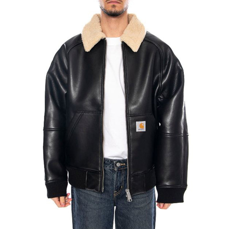 SHEPTON JACKET BLACK / NATURAL - Giacca Uomo Nera I035974 1LMXX CARHARTT WIP 