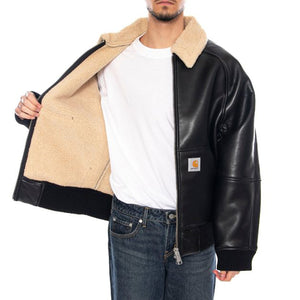 SHEPTON JACKET BLACK / NATURAL - Giacca Uomo Nera I035974 1LMXX CARHARTT WIP 