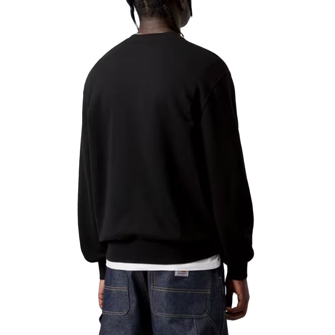 BLACK / WHITE - Felpa Girocollo Uomo Nera I036038 89XX CARHARTT WIP 