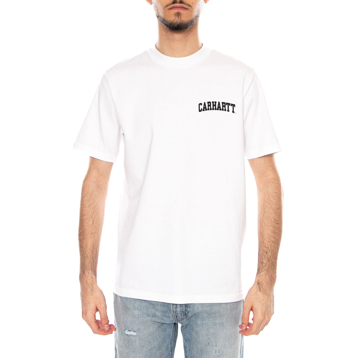 S/S University Script T-Shirt - Maglietta Girocollo Uomo Bianca I036110 00AXX CARHARTT WIP 