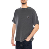 Kurzarm-T-Shirt Nelson Waffle Schwarz - CARHARTT WIP Herren-T-Shirt mit Rundhalsausschnitt