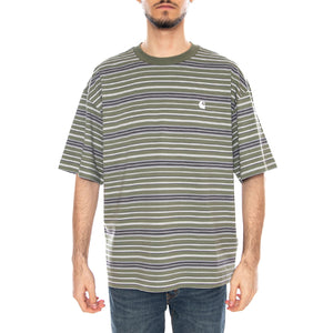S/S Zane T-Shirt Zane Stripe, Dollar Green - Maglietta Girocollo Uomo Multicolore I036186 3L1XX CARHARTT WIP 