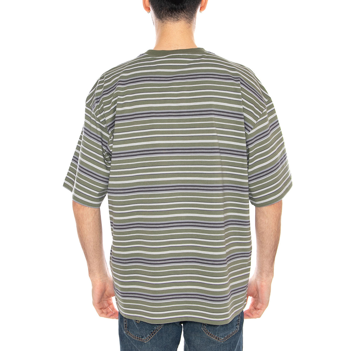 S/S Zane T-Shirt Zane Stripe, Dollar Green - Maglietta Girocollo Uomo Multicolore I036186 3L1XX CARHARTT WIP 