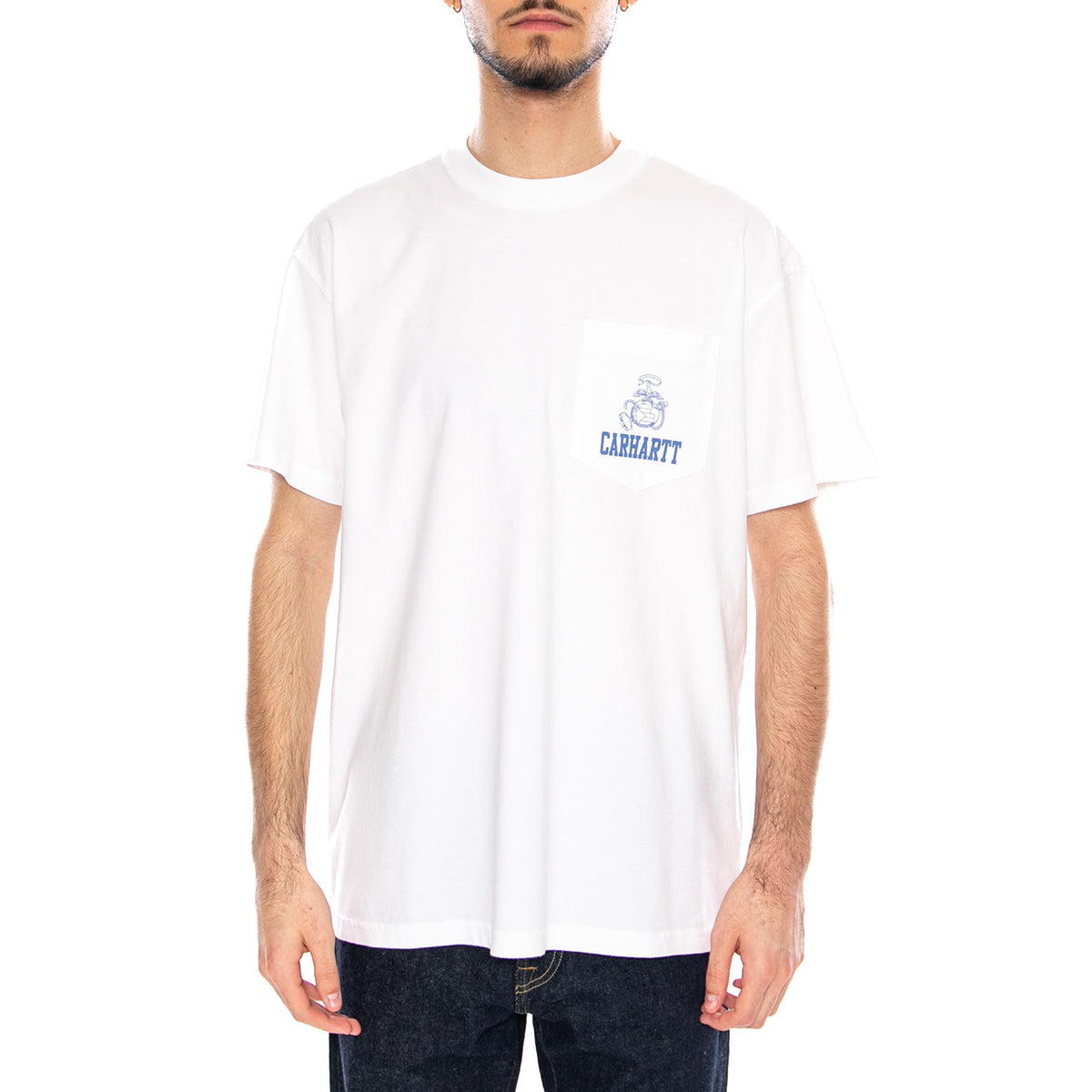 S/S Pond Corps Pocket T-Shirt White - Maglietta Girocollo Uomo Bianca I036199 0260 CARHARTT WIP 