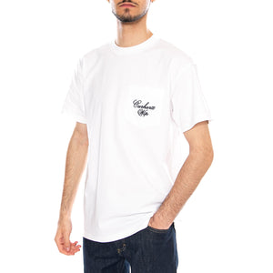 S/S Longhand Pocket T-Shirt White / Black - Maglietta Girocollo Uomo Bianca I036204 00AXX CARHARTT WIP 