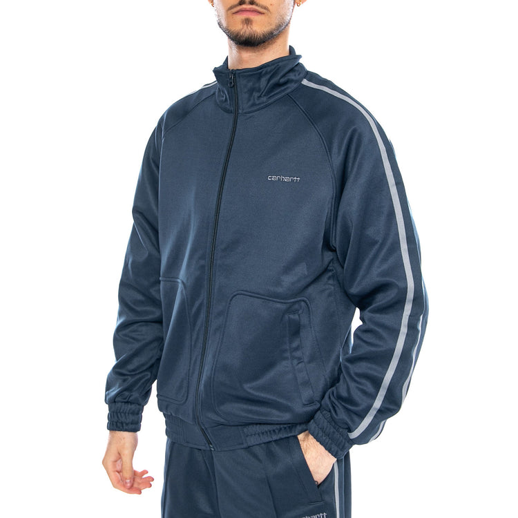 Bolar Sweat Jacket Blue River / Mirror - Giacca con Zip Uomo Blu I036223 3Q6XX CARHARTT WIP 