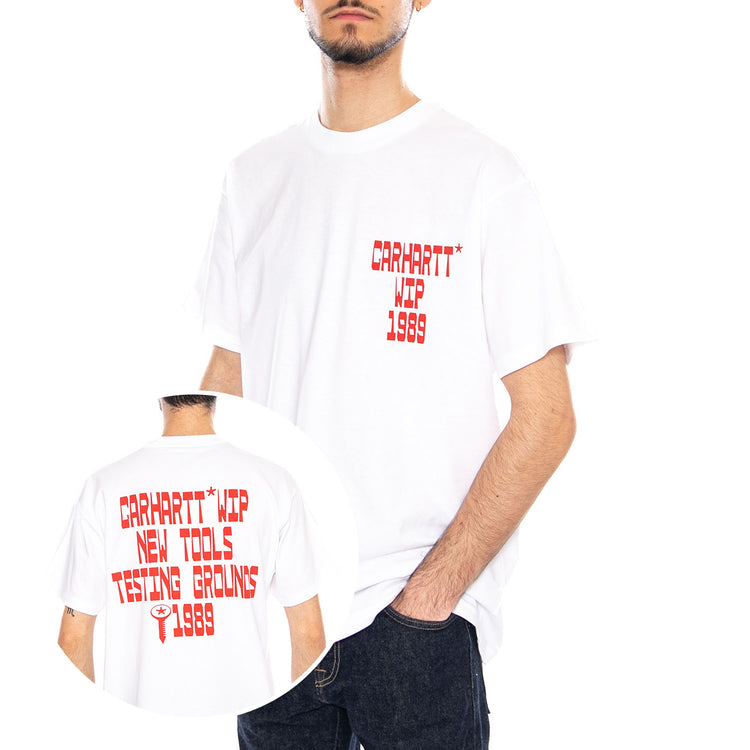 S/S Blocks T-Shirt White - Maglietta Girocollo Uomo Bianca I036231 02XX CARHARTT WIP 