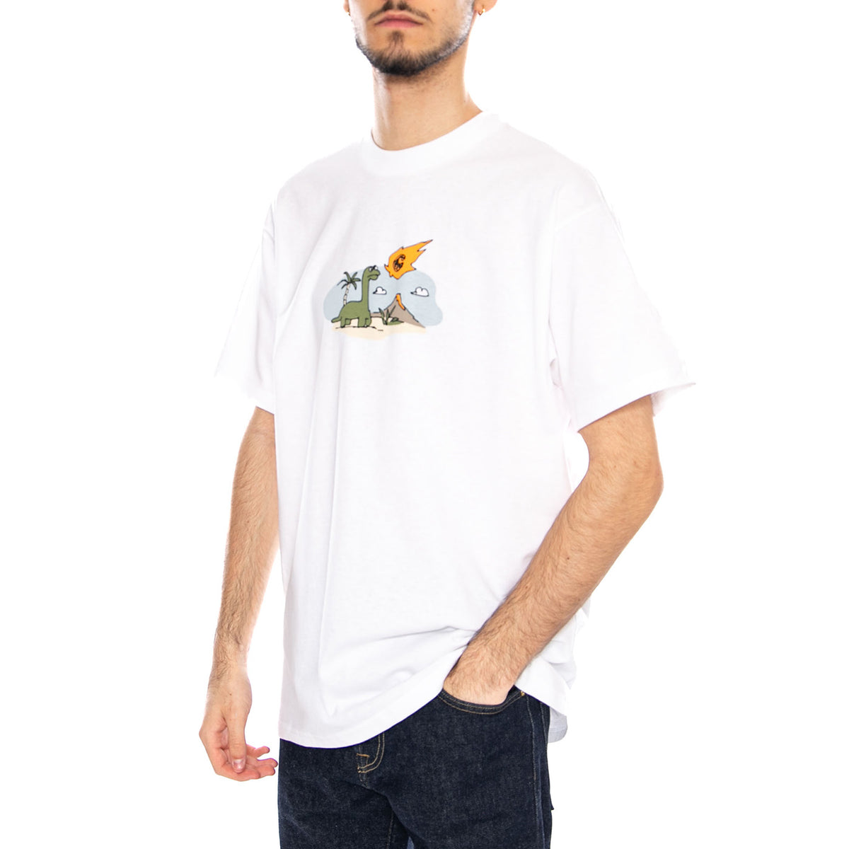 S/S Impact T-Shirt White - Maglietta Girocollo Uomo Bianca I036265 02XX CARHARTT WIP 