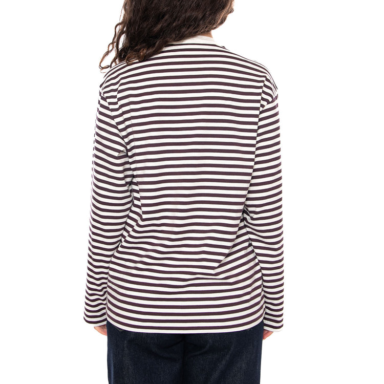 W' L/S Ezra T-Shirt Ezra Stripe, Cozy Purple - Maglietta Girocollo Maniche Lunghe Donna Multicolore I036345 3KTXX CARHARTT WIP 