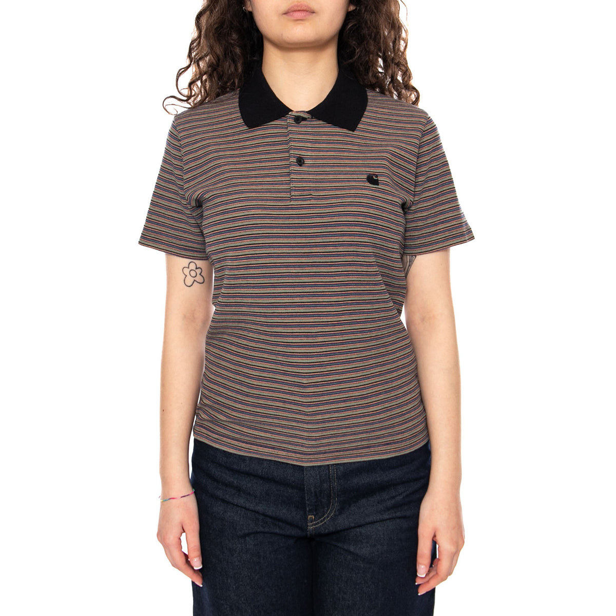 W' S/S Dion Polo Dion Stripe, Lily - Polo Donna Multicolore I036355 3LAXX CARHARTT WIP 