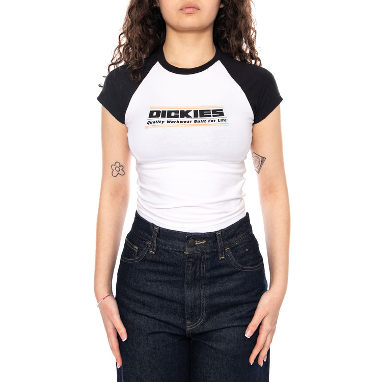 DERBY RAGLAN SS TEE W White - Maglietta Girocollo Donna Bianca DK0A883A 0WH1 DICKIES 