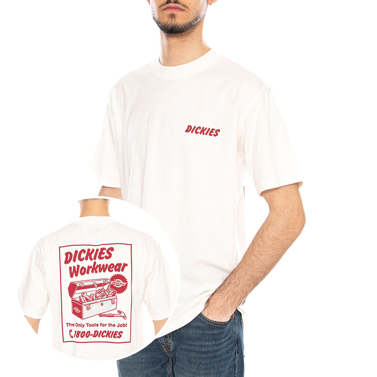 Dry Ridge SS Tee White - Maglietta Girocollo Uomo Bianca DK0A8853 C481 DICKIES 